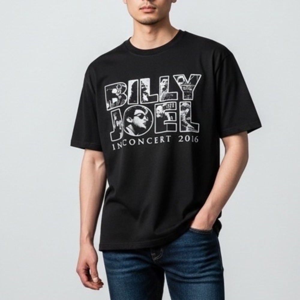 Adult XL BILLY JOEL IN CONCERT Shirt Band Music Tour Merch Dates Black